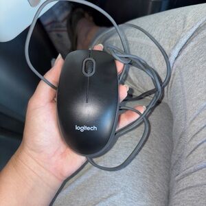 Logitech Black Wired USB Optical Mouse with Scroll Wheel